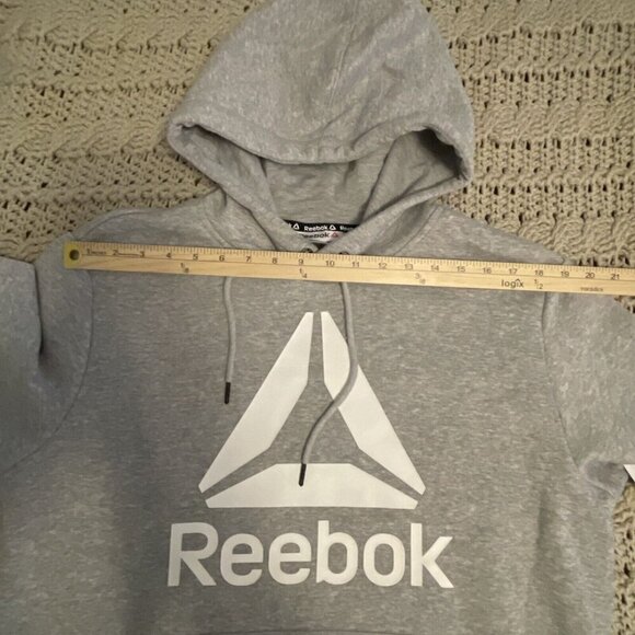Reebok Men's Classic Delta Logo Hoodie Size M Relaxed Fit Grey Heather ,W Tags - Picture 11 of 13